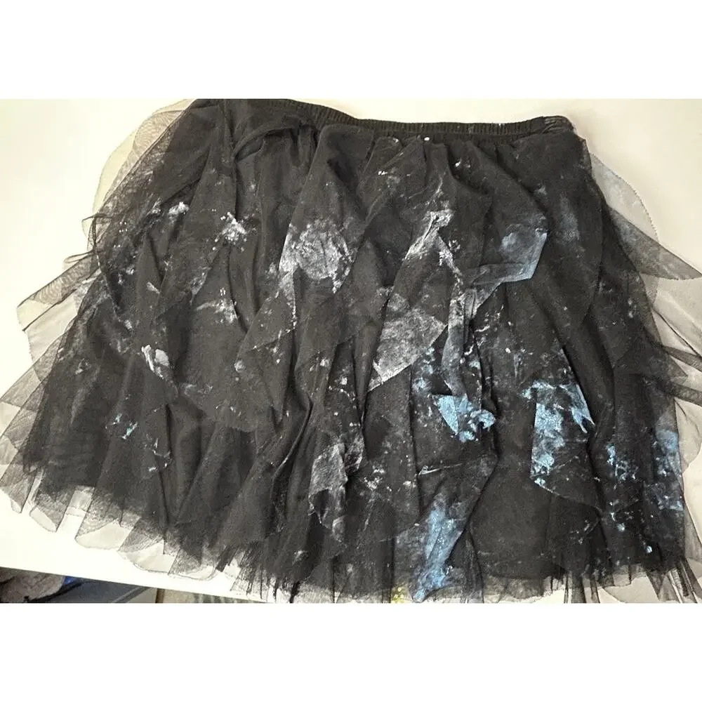 Cherokee Black Tulle Tutu Skirt Women’s Small Girls XL 14/16 Layered Goth